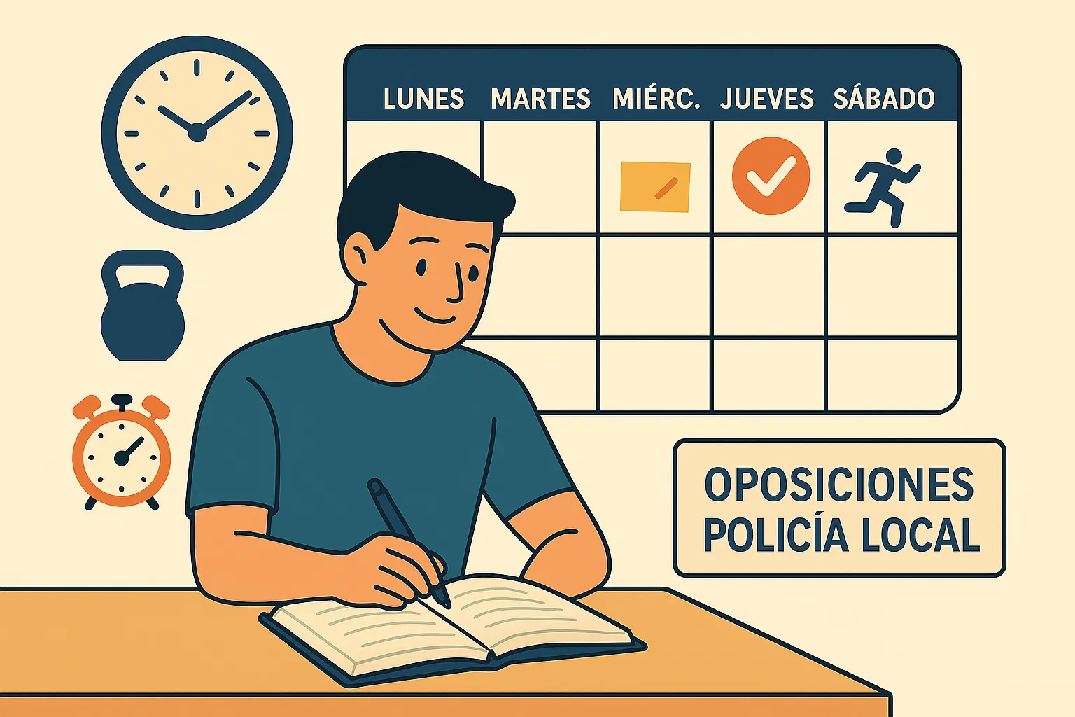 📅 Cómo organizar estudio y entrenamiento sin quemarte en la oposición a Policía Local